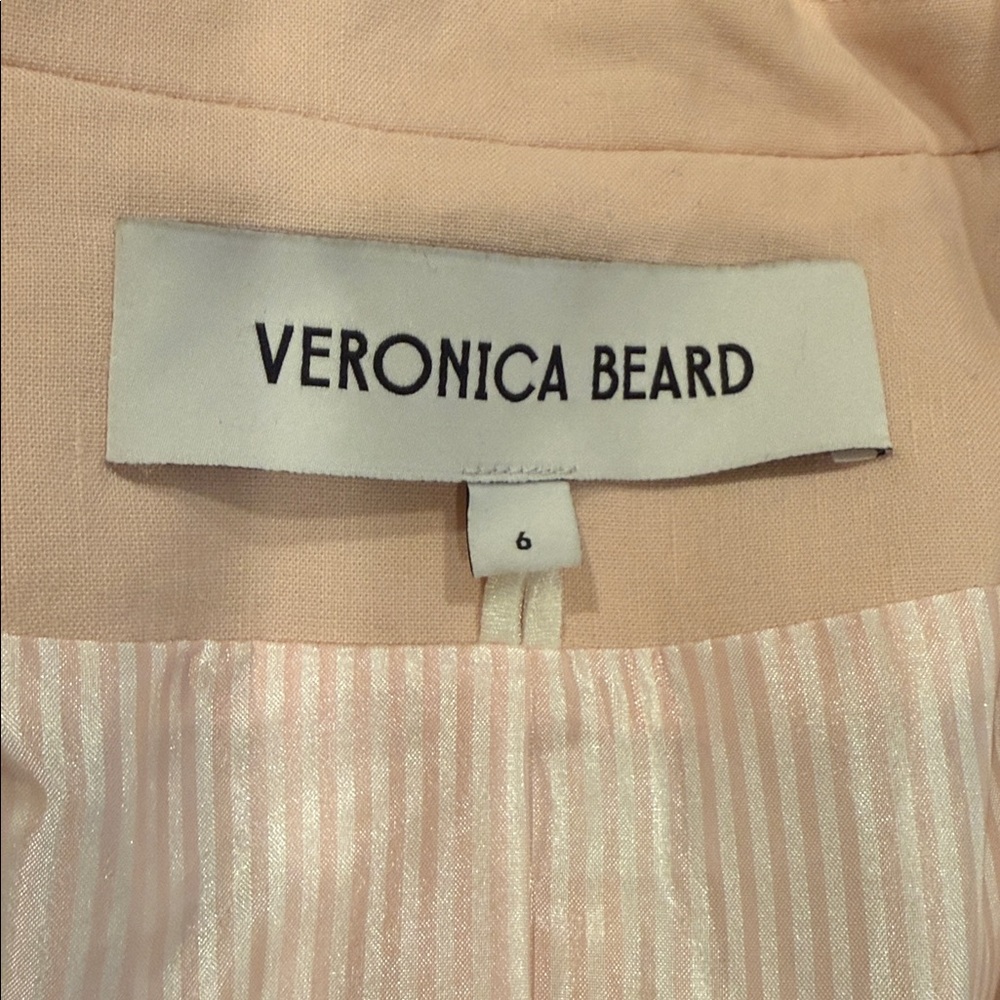 Veronica Beard Pink Linen Cutaway Dickey Jacket - Picture 9 of 9